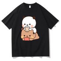 Mieli Bubu ir Dudu marškinėliai Unisex Harajuku Estetika Grafinis Juokingi Kawaii Marškinėliai Unisex Animacinis Atsitiktinis Smėlio Medvilnės Marškinėlis Korėja 2XL