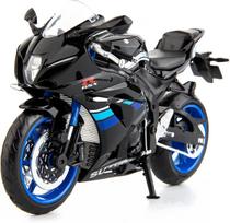 1/12 Suderinamas su Suzuki GSX-R1000 Motociklo Žaislu, Kolekcinis Motociklo Modelis su Stovu, Žaisliniai Motociklai 3-9 Metų Berniukams, Juodas juoda