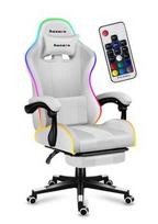 HUZARO Force 4.7 balta žaidėjų kėdė su RGB apšvietimu