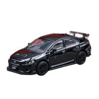 1/64 Subaru STI WRX Super Racing žaislinis automobilis JKM JDM miniatiūrinis modelis, lieto metalo lydinio transporto priemonė, laisvų ratų kolekcija, dovana juoda