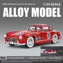 1/24 Mercedes Benz 300SL Latte Painting Modified Version Classic Car Alloy Diecast Model Vehicle Sound & Light Gift for Friend raudona