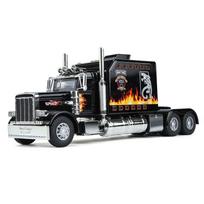 1/24 lydinio sunkvežimio priekaba automobilio modelis lietas metalinis žaislas konteinerinis sunkvežimis inžinerinis transporto transporto priemonės automobilio modelis vaikų dovana juoda