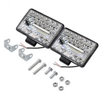 2 vnt. 60W 3x5 colio chromuoti stačiakampiai LED priekiniai žibintai Off-road stogo paieškos žibintas 13.6*3.9*11.6cm juoda
