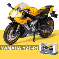 1/12 Yamaha YZF R1 lydinio lenktyninio sportinio motociklo modelis, metalinis lietas visureigio motociklo modelis, kolekcija, vaikiškas žaislas, dovana geltona