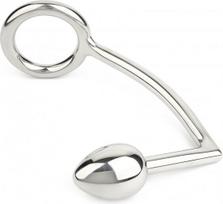 Analinis kaištis su penio žiedu Mr. Steel Ass Hitch Egg, sidabrinis