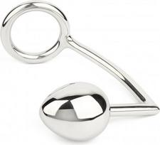Analinis kaištis su penio žiedu Mr. Steel Ass Hitch Egg, sidabrinis