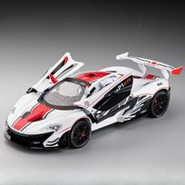 1/22 Mclaren P1 GTR Modeliai Žaislinis Lydinio Liejinys Sportinis Automobilis 3 Durys Atidaromos Garsas Šviesa Atitraukiamas Modelis Dekoracija Šventės Dovana balta