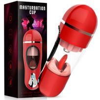 Automatinis vyriškas masturbatorius 2in1 Pleasure, raudona