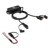 Motociklo USB įkroviklio lizdas, Motociklo telefono adapterio įkroviklis Greito atjungimo SAE USB adapteris Maitinimo adapteris Telefono įkroviklis GPS planšetiniam kompiuteriui Telefonui Package:15.2*4.4*22.5cm juoda