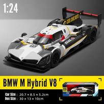 1/24 BMW M Hybrid V8 LMDh Motorsport Ralio Lenktynių CCA Metalinis Modelis Žaislinis Automobilis Miniatiūrinis Transporto Priemonės Modelis Kolekcija Dovana Vaikams Berniukui pilka spalva