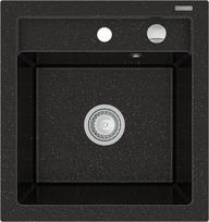 Granitinė virtuvinė plautuvė Mexen Vito su sifonu, Metallic black/gold