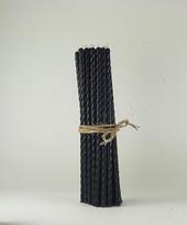 Suktos bičių vaško žvakės juodos spalvos 105 vnt. 0,9x25 cm
