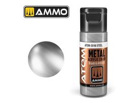 AMMO MIG - ATOM Akriliniai dažai METALLIC Steel, 20ml, 20166