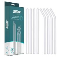 Sillar Stikliniai šiaudeliai 8 vnt. + 2x šepetėlis