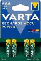 Varta Rechargeable Accu-batteries, AAA, 1000 mAh, 4-pack, NiMH (5703301404)
