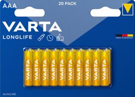 Varta Longlife alkaline batteries, 20-pack, AAA (LR03) (4103101420)