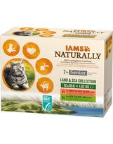 IAMS Naturally Senior Cat Land & Sea Collection skonių mišinys vyresnėms katėms 12x85g