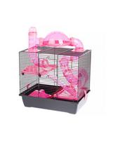 INTERZOO "Rocky + Terrace" žiurkėnų narvelis 42 cm rožinės spalvos