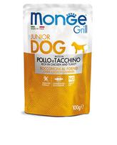 Monge Grill Junior konservai šuniukams su vištiena ir kalakutiena, 24x100 g
