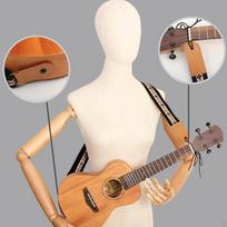 Siuvinėtas ukulelės dirželis gitaros nugarai lengvas reguliuojamas pečių diržas stygoms smėlis