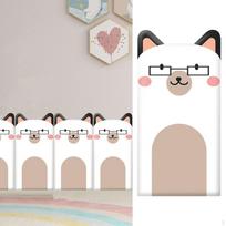 Vaikų kambario sienų paminkštinimas, 3D animacinis lipdukas, Galvūgalis, Apsauga, Kilimėlis Apsaugos nuo susidūrimų pagalvėlė Cute Dog Pattern