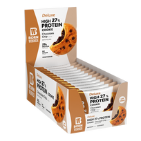 Born Winner Cookie Deluxe High 27% Protein Cookie Chocolate Chip su įdaru 12vnt X 75g