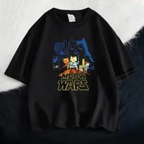 Katės Juokingi Miau Karai Marškinėliai Vyrams100% Medvilnė Šaunūs Marškinėliai Hip Hop Viršutiniai Marškinėliai Harajuku Grafiškai Spausdinti Per dydį Estetiški Marškinėliai S