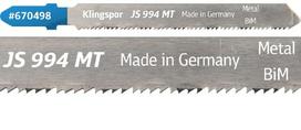 Pjūkleliai siaurapjūkliui KLINGSPOR JS 994 MT, 90x8x1 mm, metalui