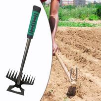 Žemės ūkio kultivatorius, dirvos dirbimo, sėjimo, piktžolių ravėjimo šakės, aukšto anglies plieno, piktžolių šalinimo grėblys Black handle beige