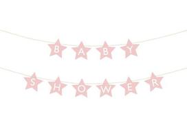 Popierinė virvelė Baby Shower, rožinė, 2,9 m
