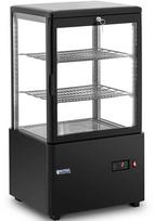 Royal Catering Šaldytuvo vitrina, stiklinė, 3 lygių, 58 l - juoda