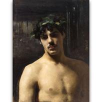 Reprodukcija „Vyras su laurų vainiku“, John Singer Sargent (1880)