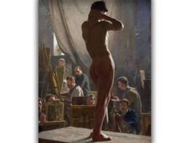 Reprodukcija „Nuogas vyras Bonnat studijoje“, Laurits Tuxen (1877)