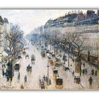 Reprodukcija „Montmartro bulvaras žiemos rytą“, Camille Pissarro (1897)