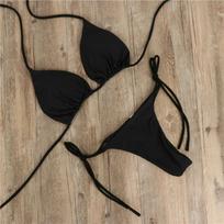 Seksualus Brazilijos maudymosi kostiumas Moterims Seksualus Bikini Rinkinys Push-up Liemenėlė T-string G-string Dviejų dalių Maudymosi kostiumas Paplūdimio apranga Maudymosi kostiumas Femme S