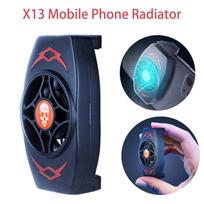 Universalus X13 Mobile Phone Game Cooler System Nutildyti stipraus vėjo aušinimo ventiliatoriaus žaidimų pultelio laikiklio stovas juoda