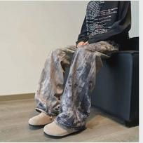 Unisex sunkūs dažais aptaškyti sendinti platėjantys džinsai XL