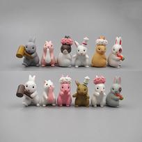 12vnt. Mielas Mini Triušio Papuošalas Miniatiūrinis Kiškio Gyvūnėlio Figūrėlė Bunny Sodo Ornamentas Mikro Kraštovaizdžio Amatų Aksesuarai 12PCS