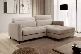 Kampinė sofa Gomsi su patalynės dėže, audinys Raquel 18