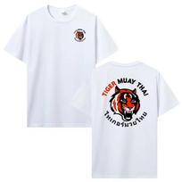 2025 Tiger Muay Thai Kick Boxing T-Shirt Summer Round Neck Oversized T Shirt Women Streetwear Clothing Cotton Tshirt Tops XXXXL