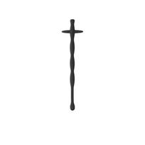 Ouch! by Shots Triune Silicone Urethral Dilator Flexible 8 mm Body-Safe Black
