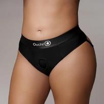 Ouch! by Shots Shots Vibrating Strap-On Briefs Removable Rear Straps XL/XXL Black