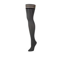 Kix'ies Kix'ies Annabelle Thigh Highs B Grey - Classic Pinstripe Design