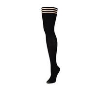 Kix'ies Kix'ies Dana Lynn Thigh-High Stockings Black Ribbed Size A