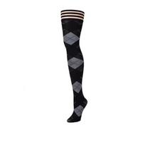 Kix'ies Kix'ies Kimmie Argyle Thigh-High Stockings Black Size D No-Slip Grip