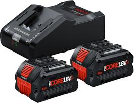 Sākuma komplekts 2 X PROCORE18V+ 8.0AH + GAL 18V-160 PROFESSIONAL 1600A02X03 BOSCH
