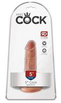 King Cock King Cock Model 5" Tan - Anatomical Intimate Device with Suction Base, 14 cm