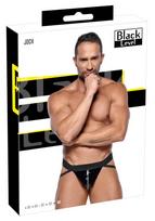 Black Level Black Level Vinyl Jockstrap Men L, Wide Waistband, Black & Silver Zip