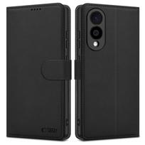 Juodas atverčiamas dėklas "Tech-Protect Wallet" telefonui Samsung Galaxy S25 Edge