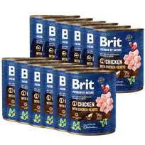Brit Premium by Nature kons. Chicken with Hearts 12x800g